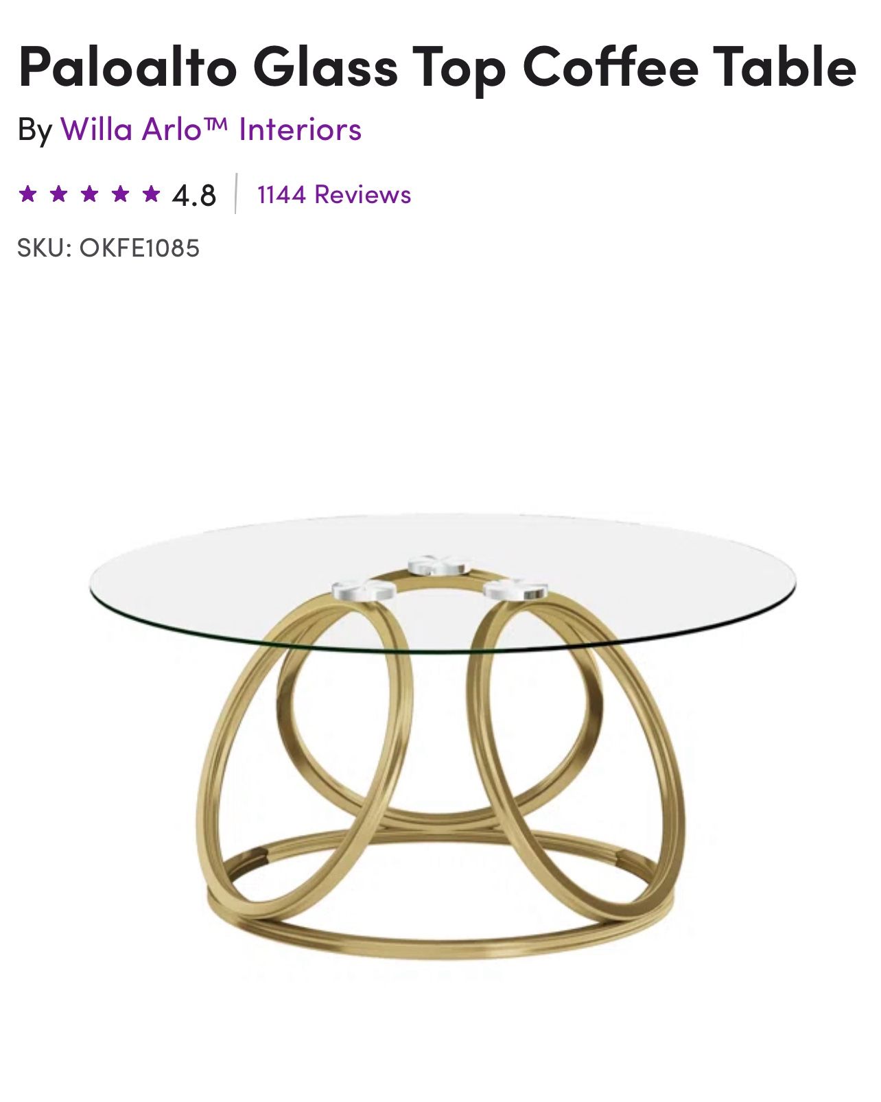 Glass Coffee Table For Sale