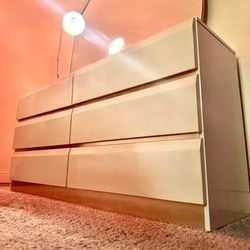 VTG PPST MODERN CRÈME de LACQUER & BRASS LOWBOY BY LANE