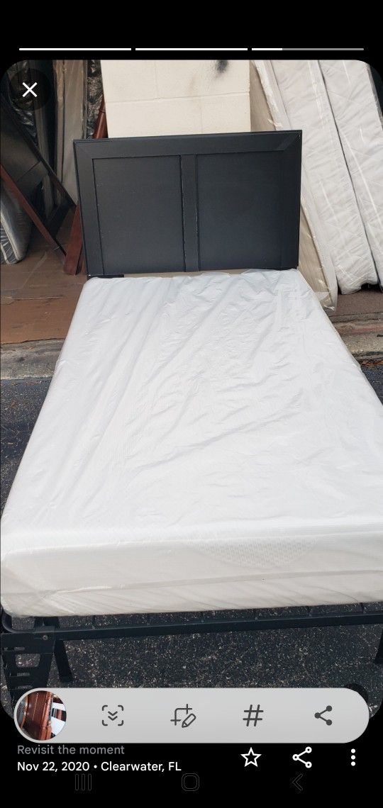 Twin bed headboard frame mattress and box spring