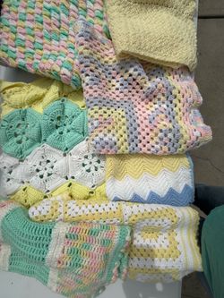 Hand knitted baby blankets