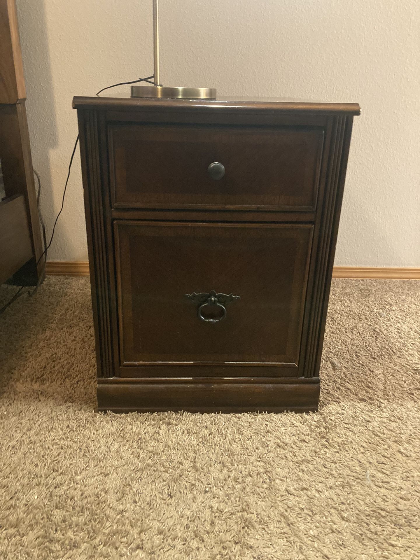 Wooden File Cabinet with Small Drawer