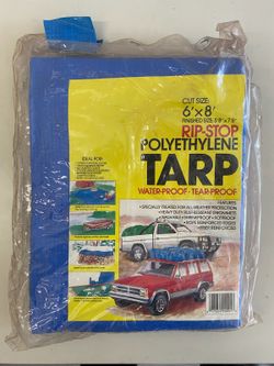Blue Heavy-Duty Waterproof Tarp ā 6' Ć 8' ā $8 OBO