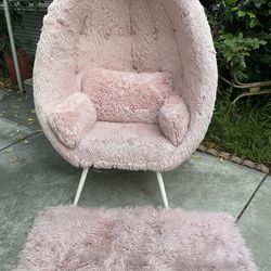 Pink Shag Egg Chair
