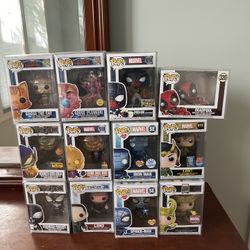 Marvel Funko pop lot Loki Spiderman Deadpool Ghost rider Punisher Iron Man