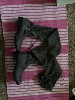 Grey long boots