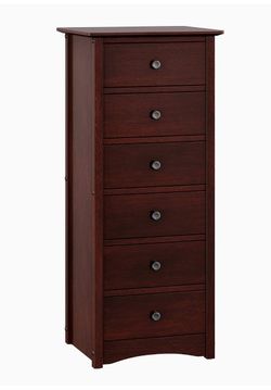 Dresser for Bedroom with 6 Drawers, Chest of Drawers, Solid Wood Frame, Storage Unit for Living Room, with Antique-Style Handles, Easy Installation, B
