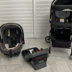 Tow Car Seat Graco Like New . Baby Safe . Three Base .  Snugrider Elite Infant .  Car Seat Stroller . Go Car . 