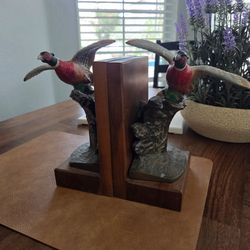 Pheasant Figurine Bookends Pair (vintage)