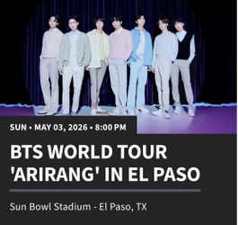 BTS Tickets Sunday May 3rd, 2026