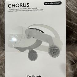 Logitech Chorus VR Off-Ear Headset for Meta Quest 2, Designed for Gaming and VR Fitness, Lightweight, Open air immersive Audio, flip to Mute, USB-C pa