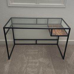 Black metal And Glass Desk