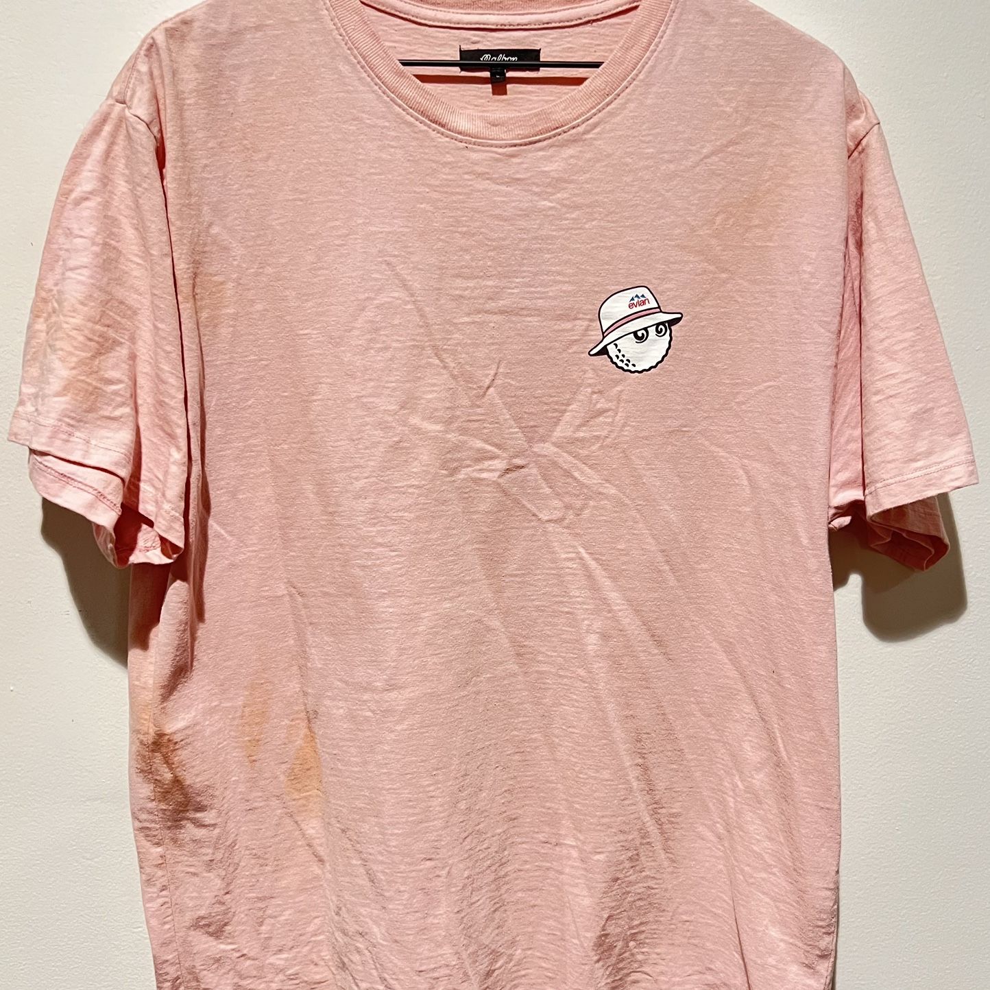 Malbon Golf x Evian T-Shirt Pink Lサイズ Malbon Golf x Evian 2023 Collaboration Unisex Pink T-Shirt (Size