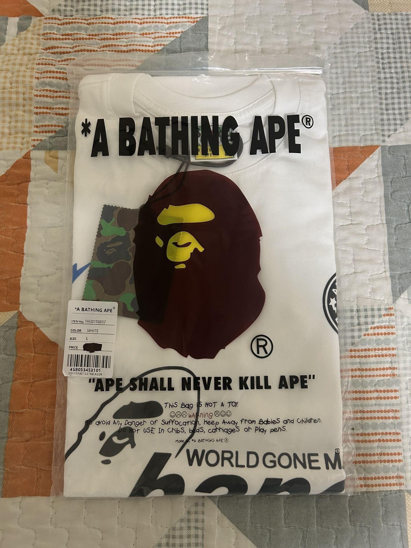 Brand New BAPE Soccer #1 Tee Size LARGE (offer Not Free)