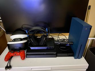 Ps4,PlayStation vr,Xbox one s, astro A50 headphone, PlayStation câmera and controller