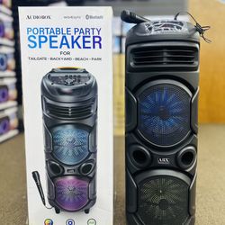 Rechargeable Portable Bluetooth Party Speaker with Wired mic