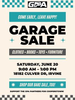 Garage sale for GPA baseball team