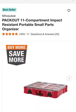 Milwaukee PACKOUT 11-Compartment Impact Resistant Portable Small Parts Organizer