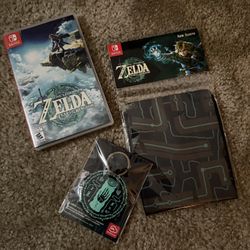Zelda Tears Of The Kingdom Game + Sealed Arm Sleeve/Keychain