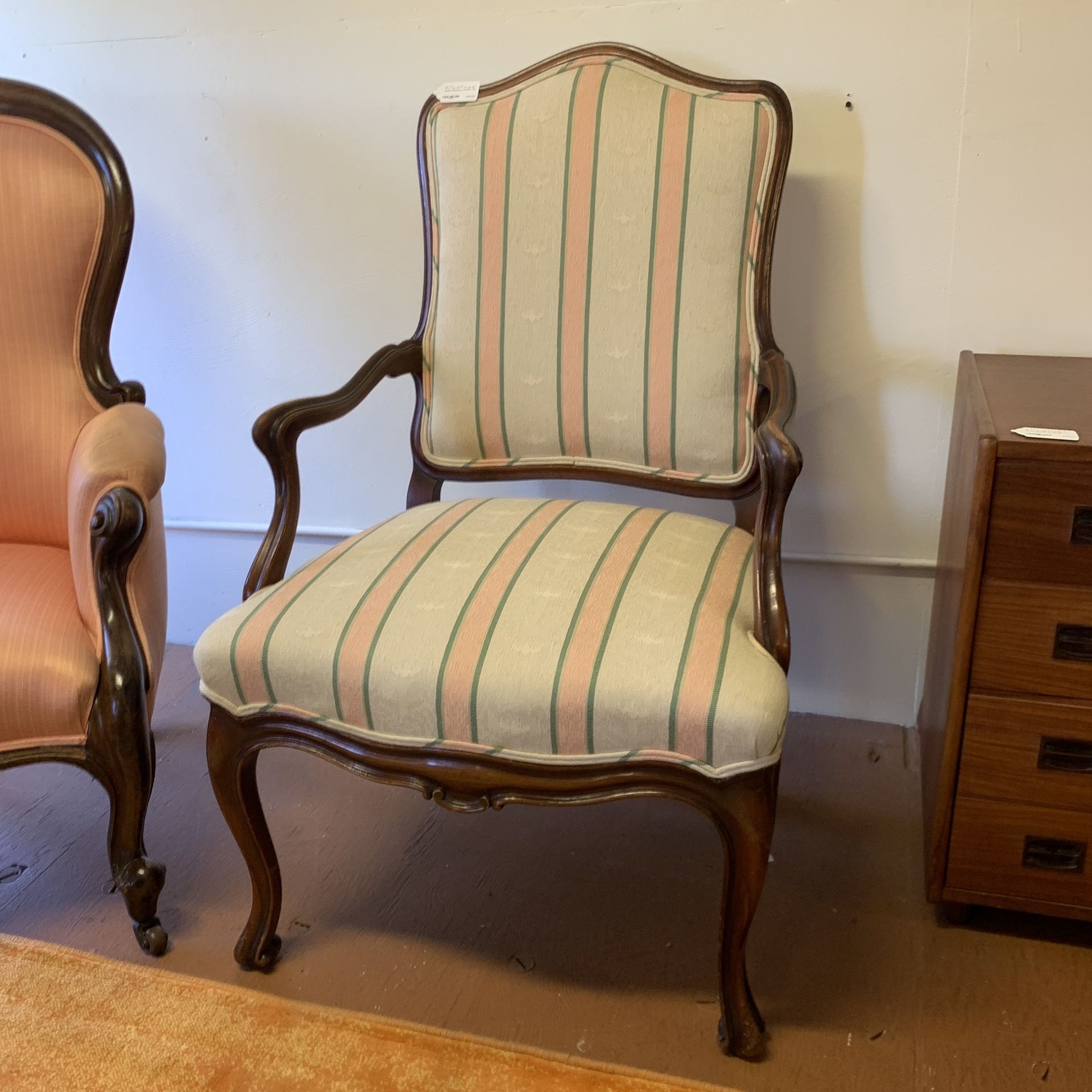 Antique Pink/Green Armchair