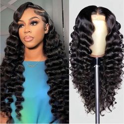 Deep Wave Lace Front Wigs Human Hair 200 Density Glueless Wigs for Black Women 13x4 HD Lace Frontal Raw Human Hair Pre Plucked with Baby Hair 22 Inch
