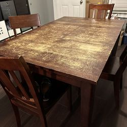 Dining Room Table Set and Four Chairs