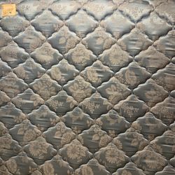 Blue and White King Mattress And Box Spring 