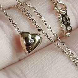 14K Diamond Heart Necklace 
