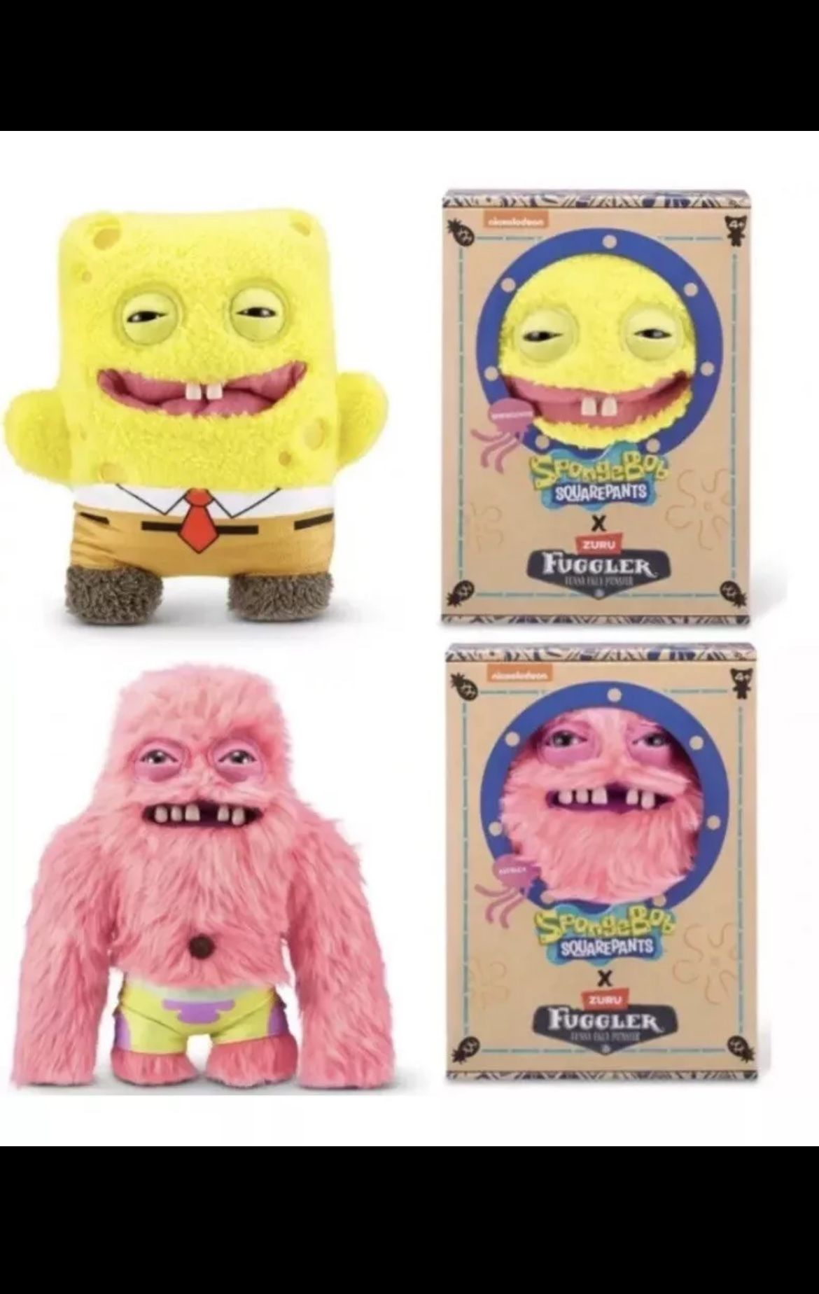 NEW ! FUGGLER SPONGEBOB SQUAREPANTS & PATRICK STAR Nickelodeon Set Of 2