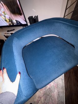 Teal Velvet Barrel Swivel Chair