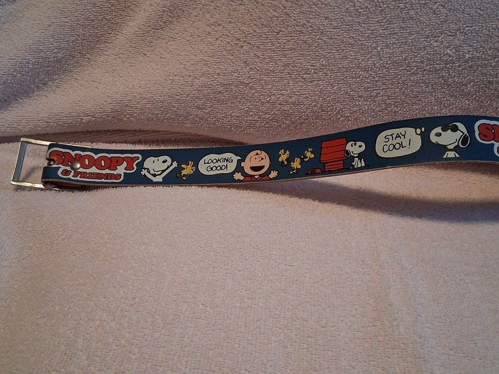 Vintage 1958 Snoopy and Friends Leather Belt