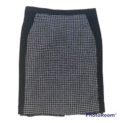 J. Crew The Pencil Skirt Wool Houndstooth Design