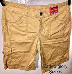 Faded Glory 2 Pair Khaki Shorts