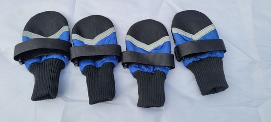 Black and blue dog boots