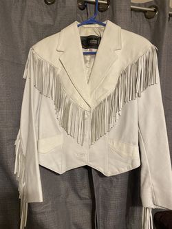 White Fringed Leather Jacket