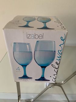 Izabel Blue Wine Glasses - Set of 3 NIB