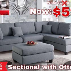 Sectional With Ottoman On Sale $599.99