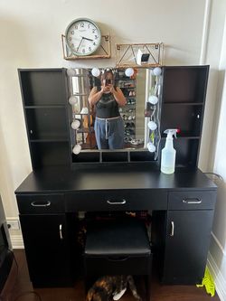 Vanity with stool