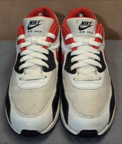 Nike Air Max 90 White Red Black Sneakers - Mm(Sz 8)