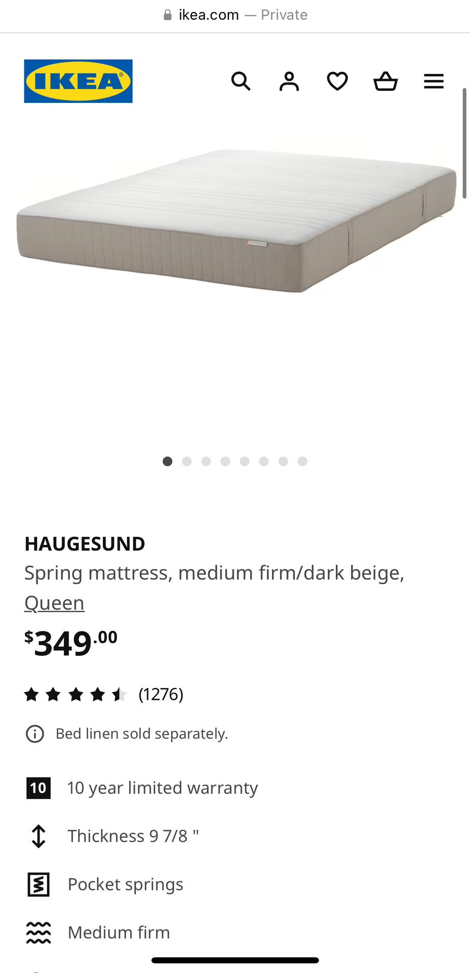 Ikea Haugesund Queen Mattress 