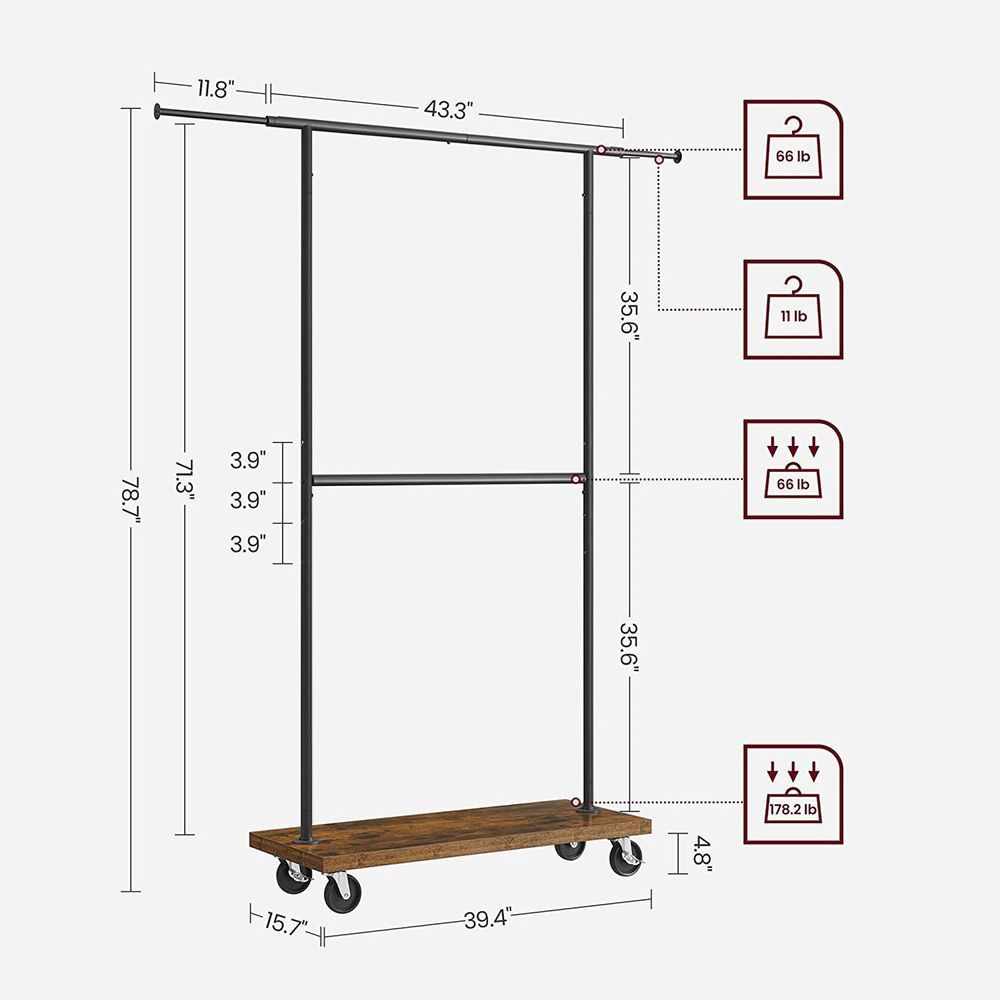 Clothing Rack with Wheels 