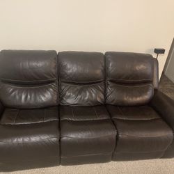 Power Reclining Three Seater Sofa And Loveseat Sofa With Coffee Holders, Coffee Table And 2 Side Tables