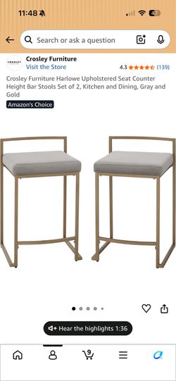 Grey and gold bar stools