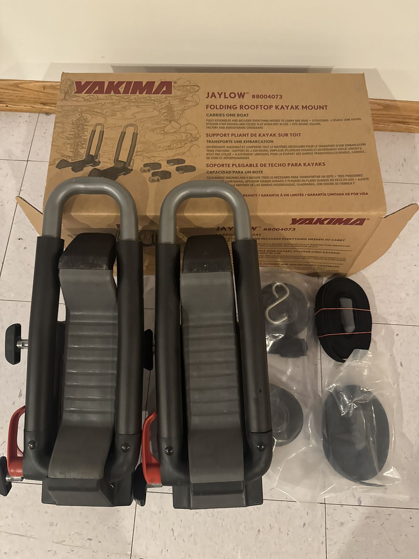Yakima JayLow J-Cradle Rooftop Kayak Mount-model #on Box. Retail for $225