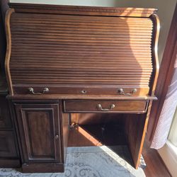 Roll Top Desk And Filing Cabinet