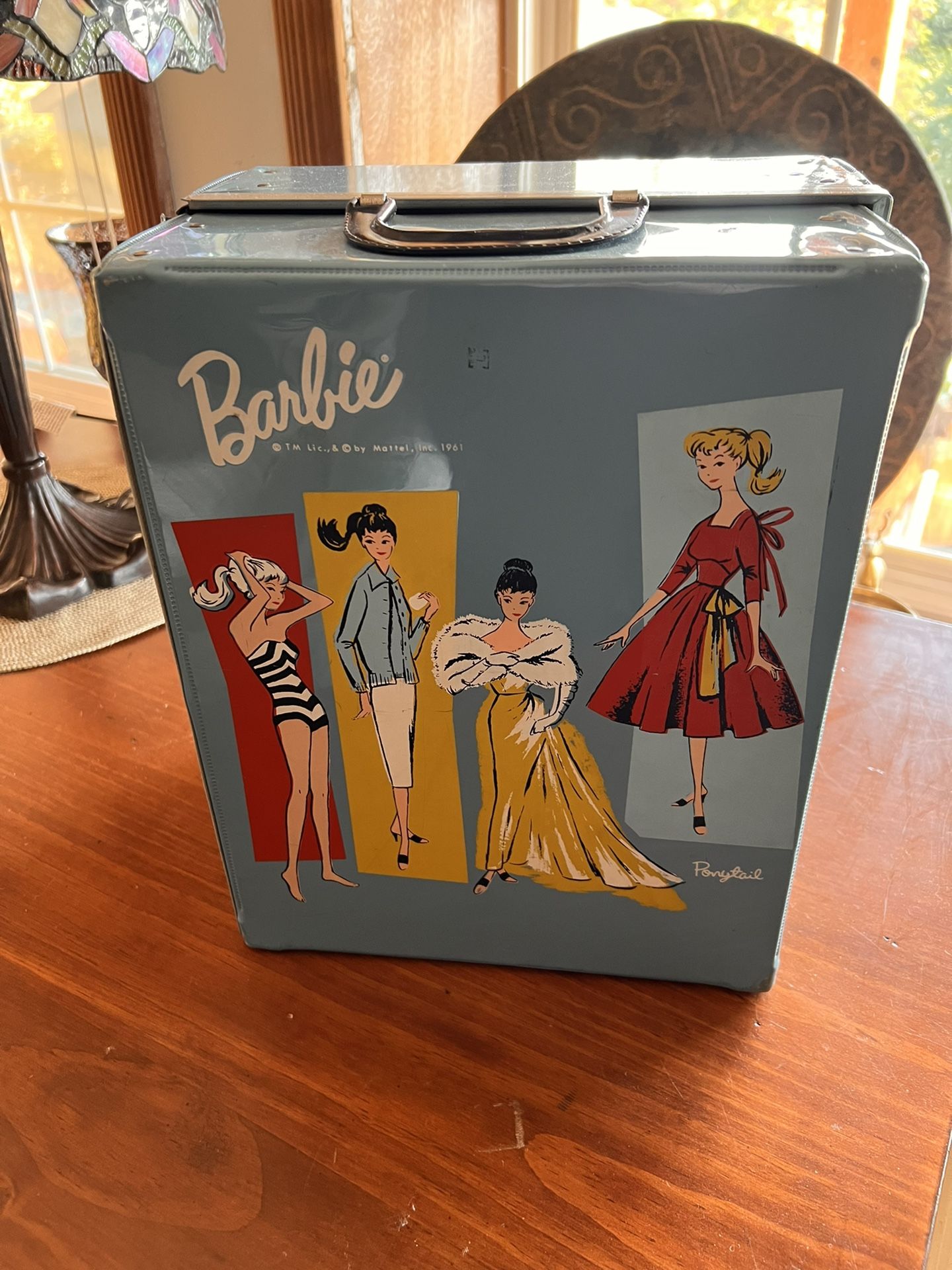 Vintage Barbie Doll Wardrobe Carrying Case 1961 Blue Color Vinyl