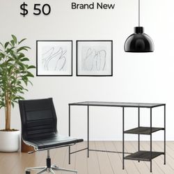 Brand  New Fulham Glass Top With Wood Shelfs