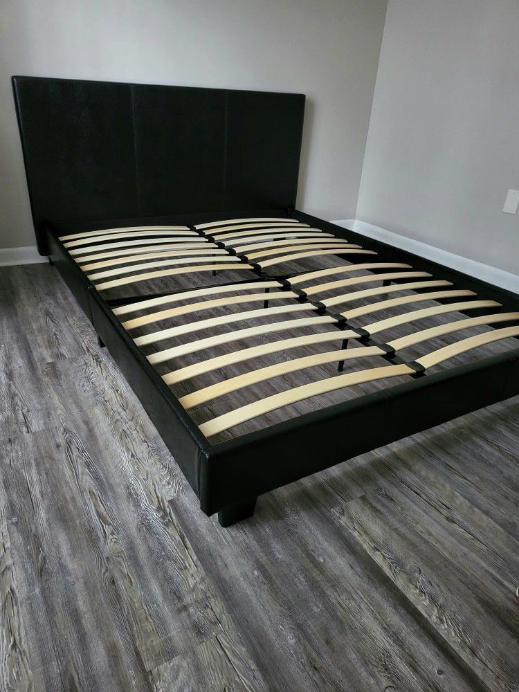 QUEEN platform bed frame come NEW IN BOX, mattress sold separately