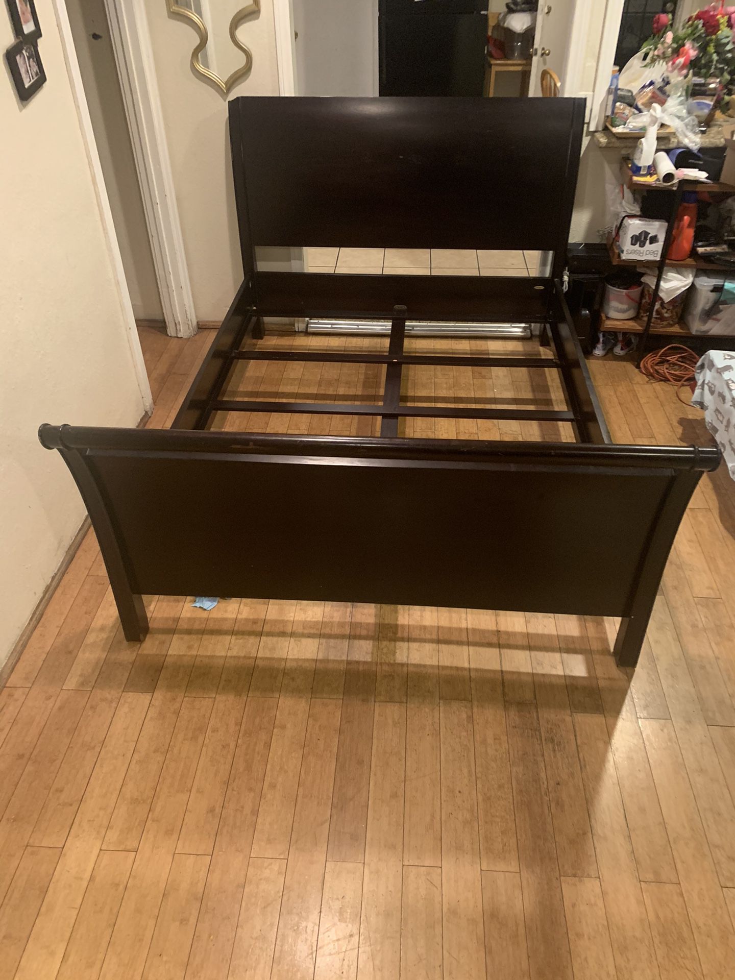 Queen size bed frame real wood
