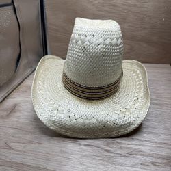 Vintage Bailey U-Rollit Straw 7 1/8 Tall Crown Western Cowboy Hat