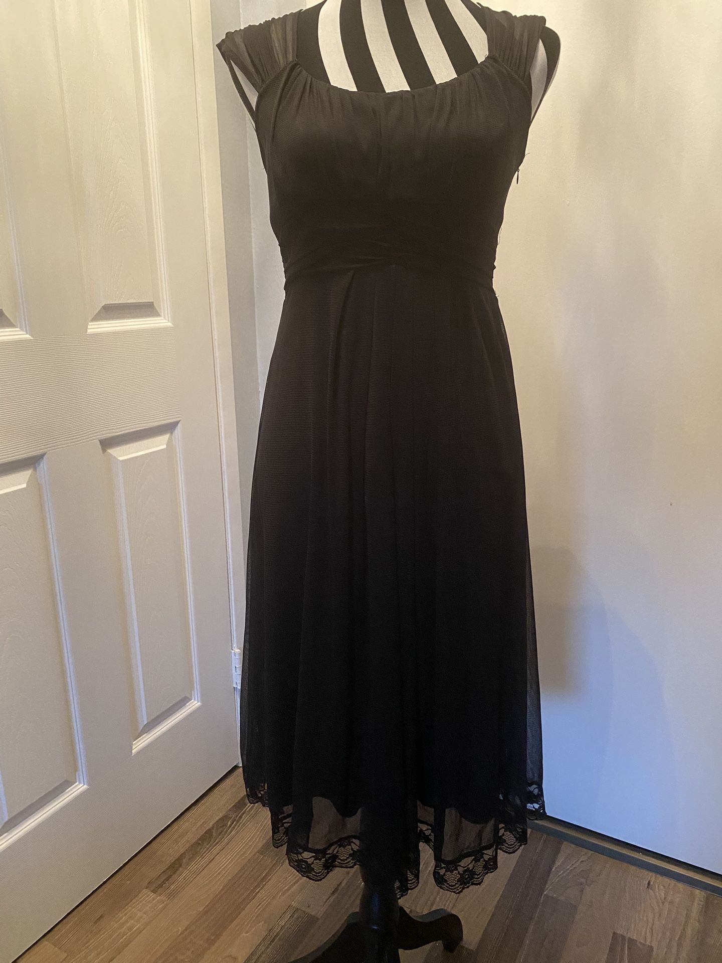 Jonathon Martin Black Sheer Dress With Lining